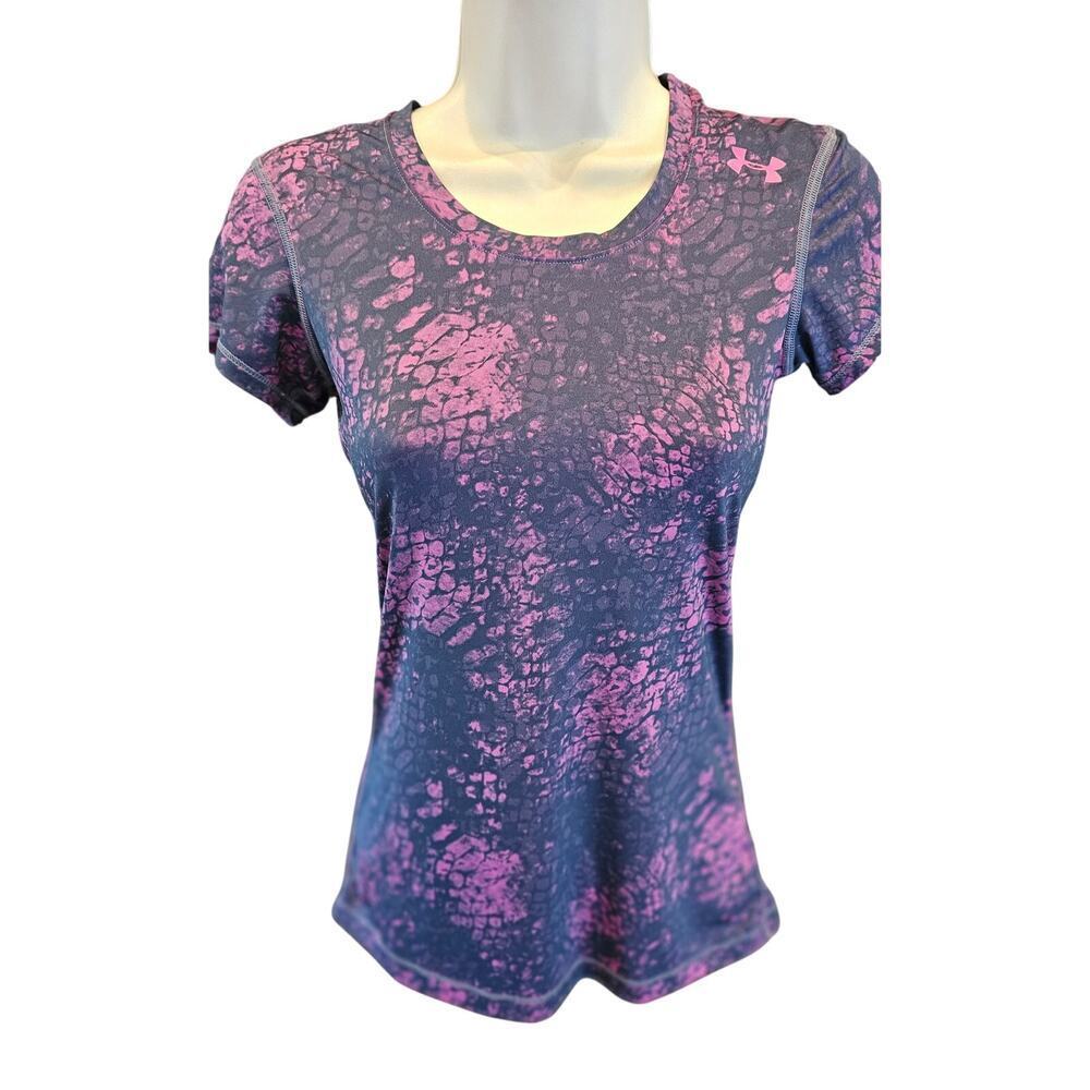Under Armour Fitted cold Gear Small Pink Abstract Animal Print XS performance